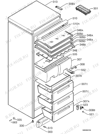 Взрыв-схема холодильника Aeg S3034KG7 - Схема узла Housing 001